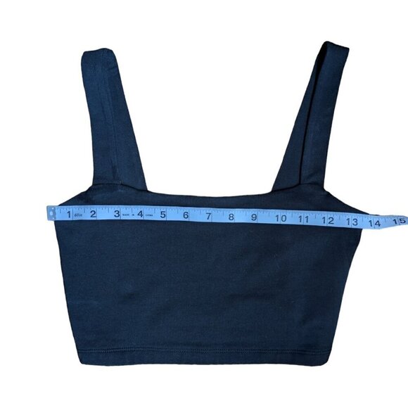 Forever 21 Little Black Cropped Tank Top Women Size  Medium - Picture 3 of 5